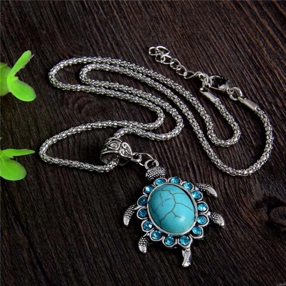 Silver Tortoise Turtle Necklace Pendant - Picture 5 of 5